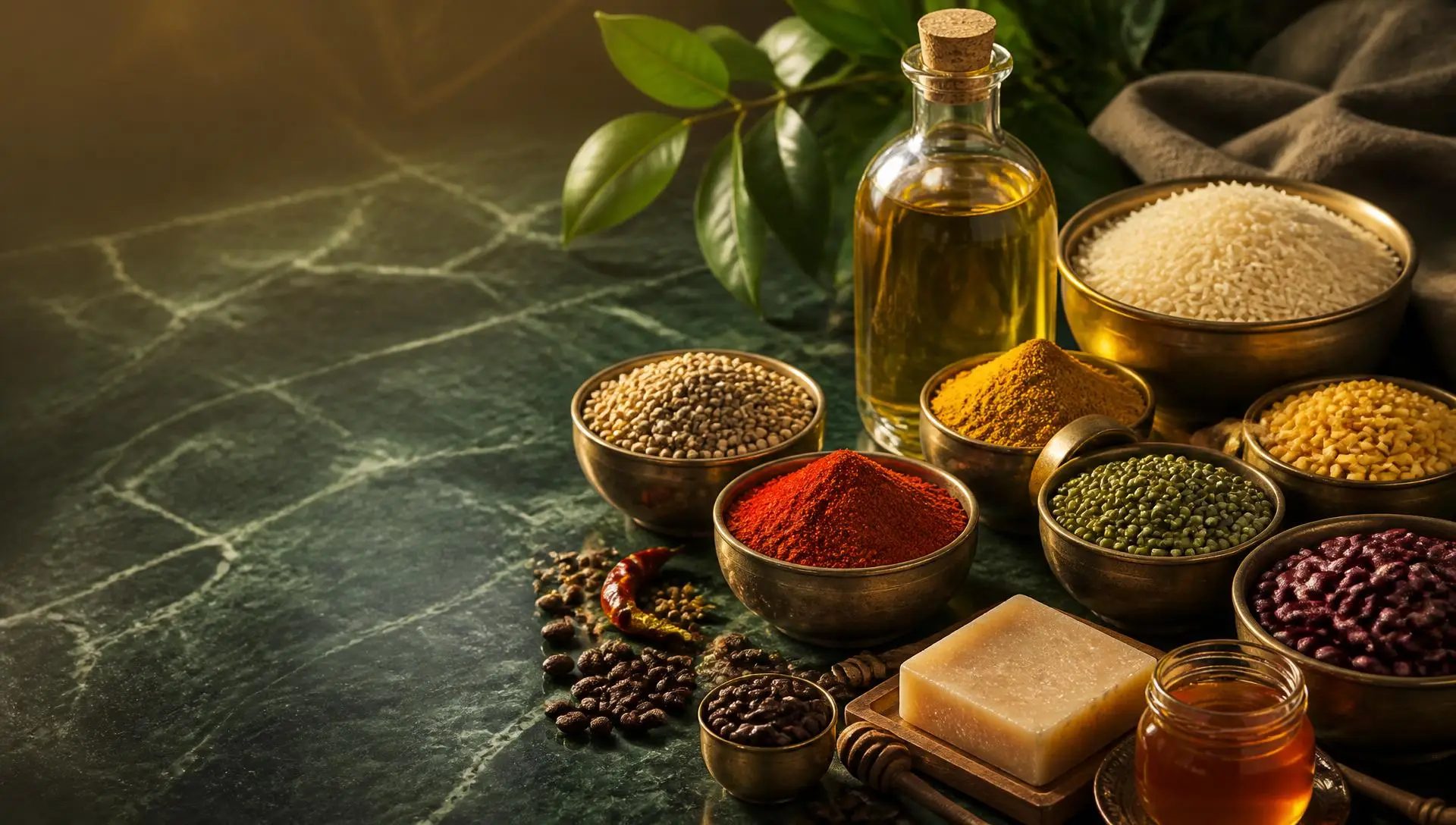 Premium FMCG product range — spices, oils, pulses, rice and household essentials